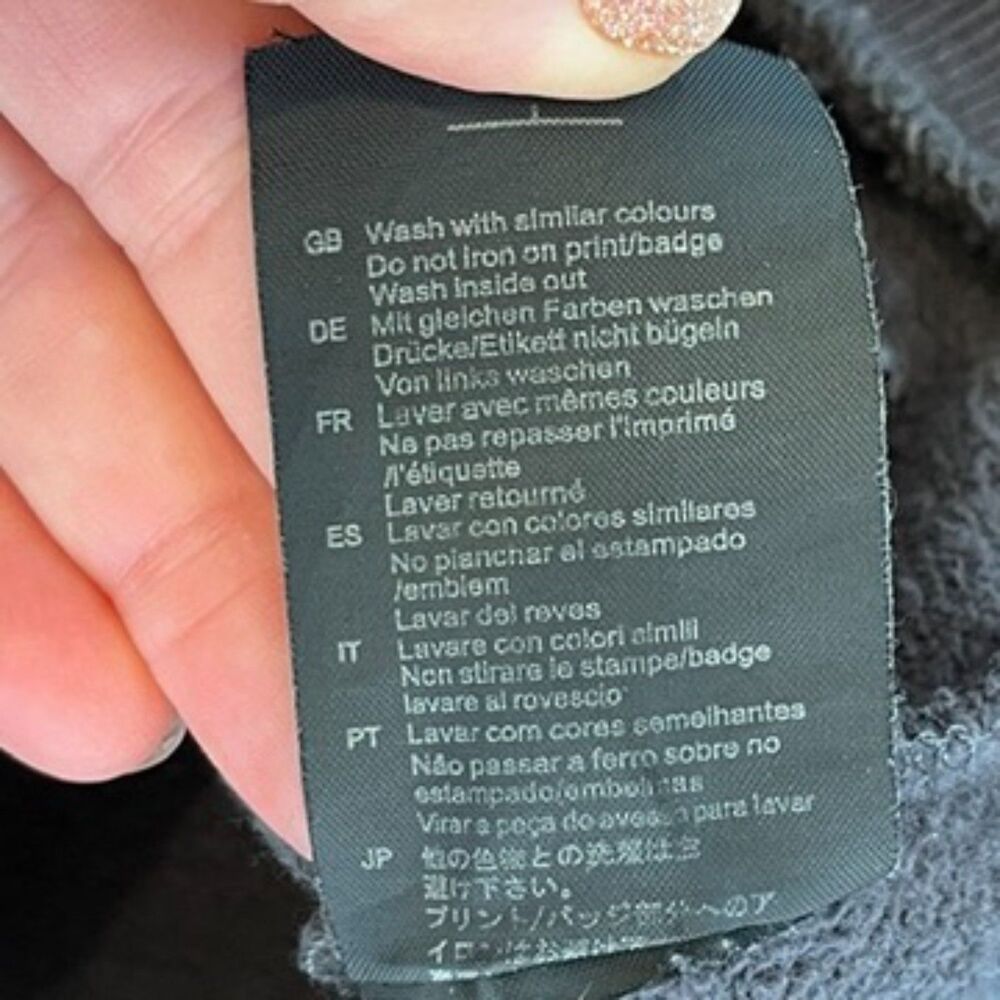 Maison Scotch & Soda Black Sweatshirt Short Sleeves Sequins Back Buttons Size 1 - Picture 8 of 13